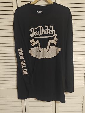 knee length dresses for ladies Von Dutch Motocross Graphic Oversized Tee